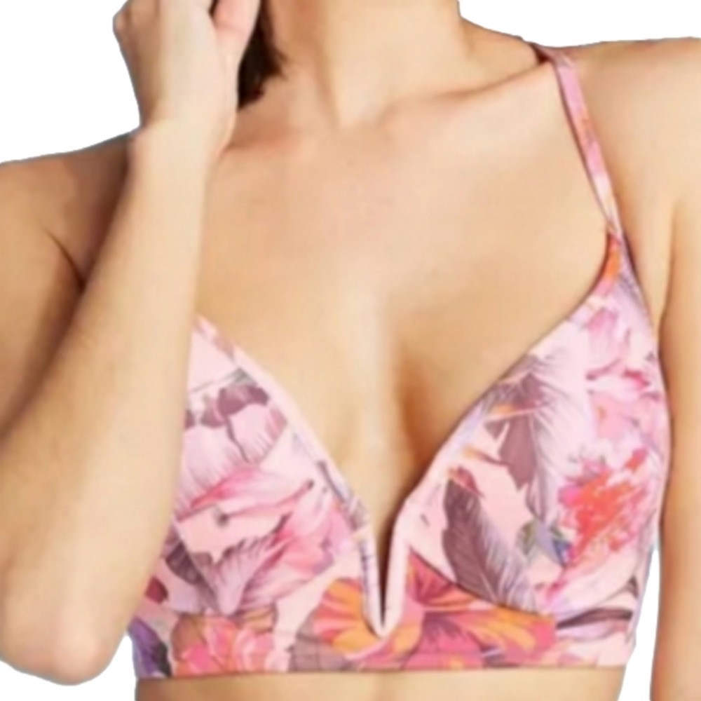 Shade & Shore Bikini Top Pink Floral